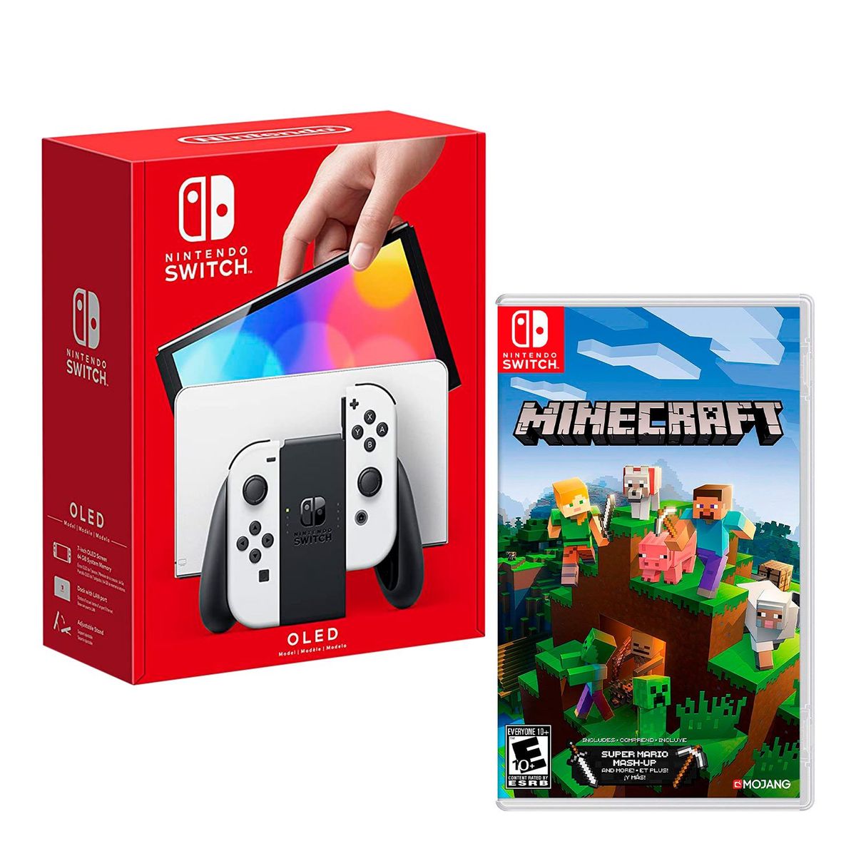 NINTENDO - Consola Nintendo Switch Modelo Oled Blanco + Minecraft