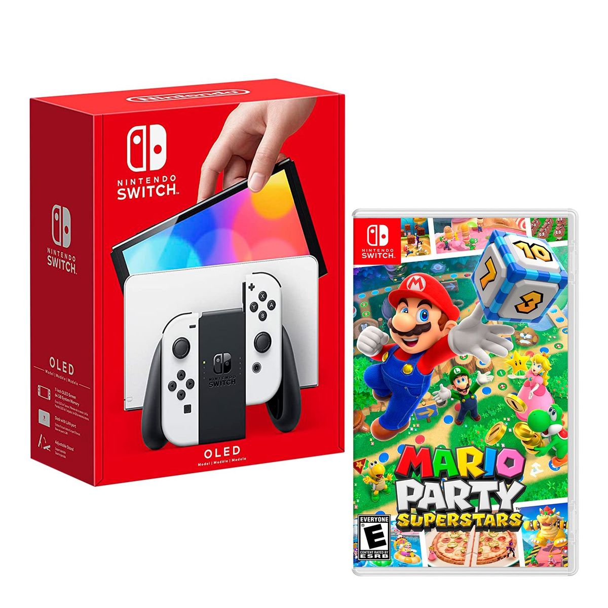 NINTENDO - Consola Nintendo Switch Modelo Oled Blanco + Mario Party Superstar