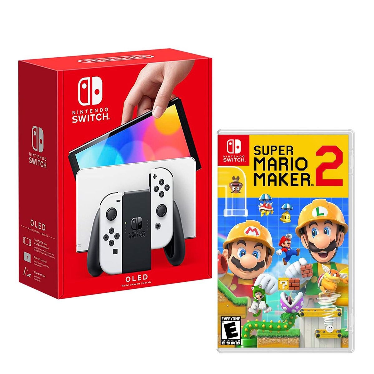 NINTENDO - Consola Nintendo Switch Modelo Oled Blanco + Mario Maker 2