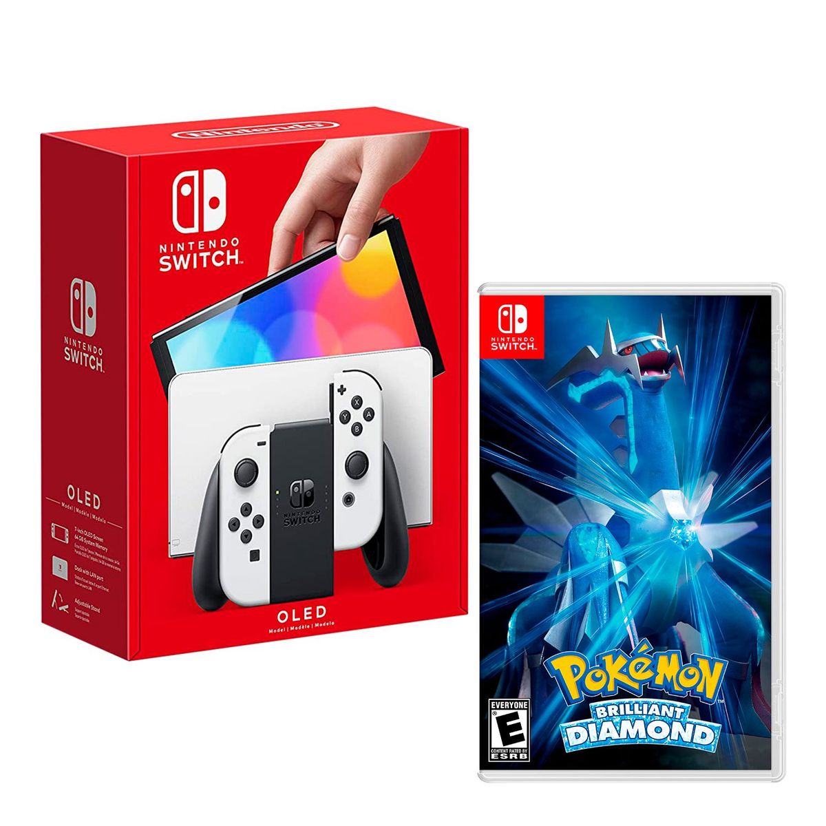 NINTENDO - Consola Nintendo Switch Modelo Oled Blanco + Pokemon Brilliant Diamond