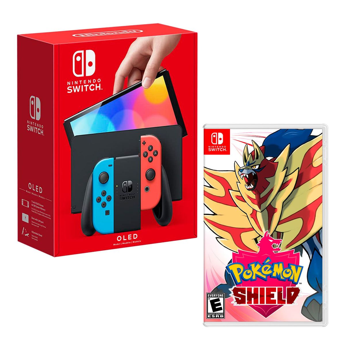 NINTENDO - Consola Nintendo Switch Modelo Oled Neon + Pokemon Shield
