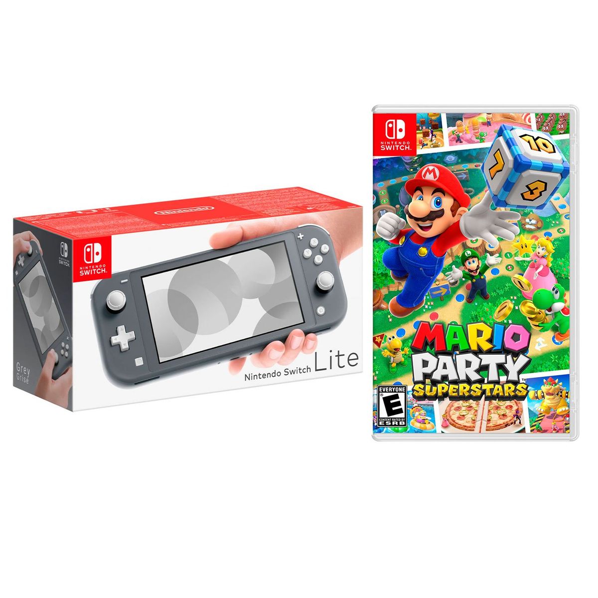 NINTENDO - Consola Nintendo Switch Lite Gris + Mario Party Superstar