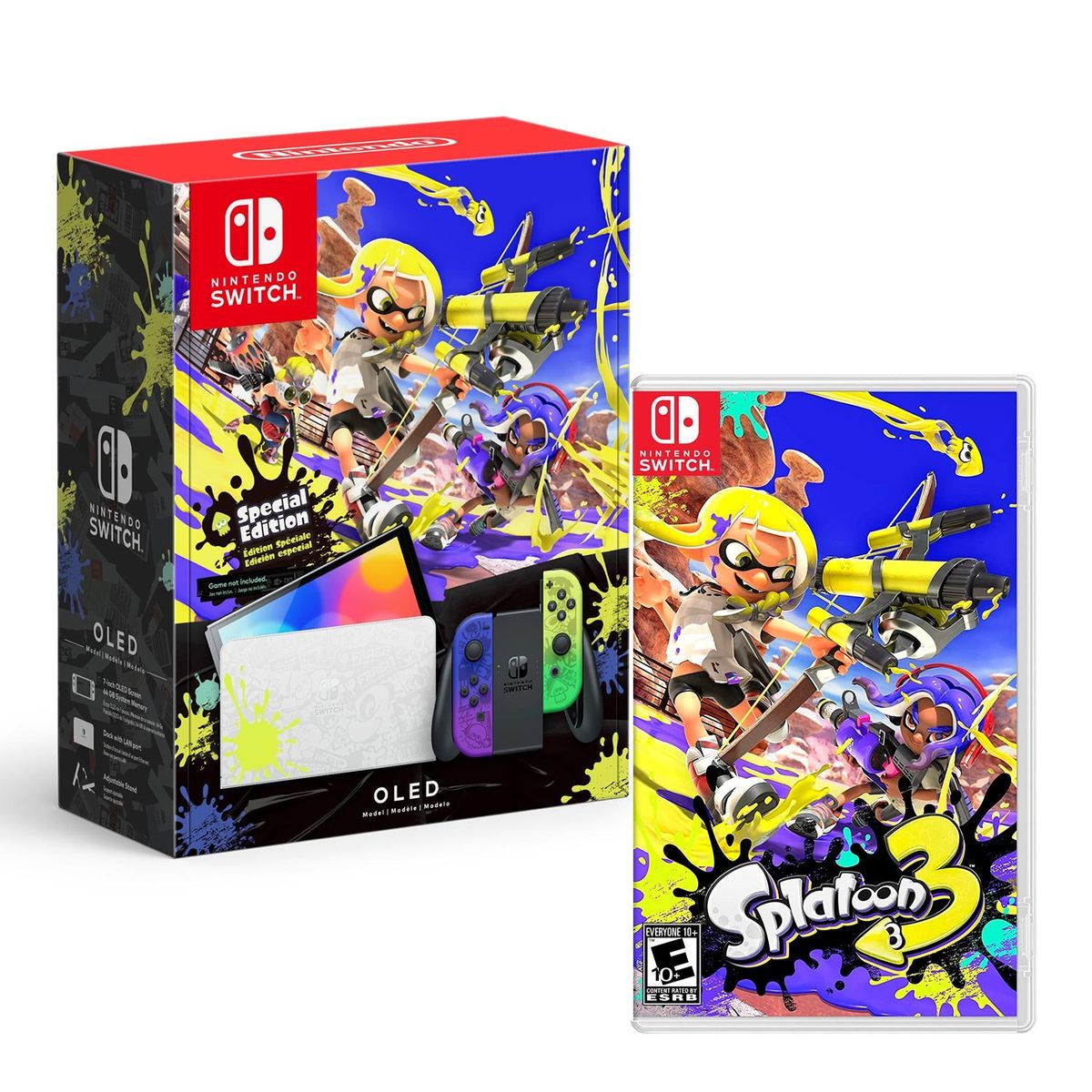 NINTENDO - Consola Nintendo Switch Edicion Splatoon + Splatoon 3