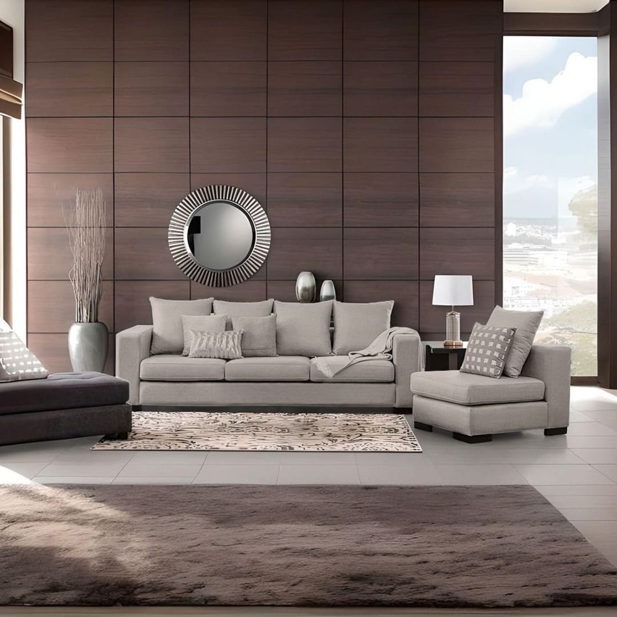 GENERICO - Juego de Sala New York 3-1 Beige Oscuro