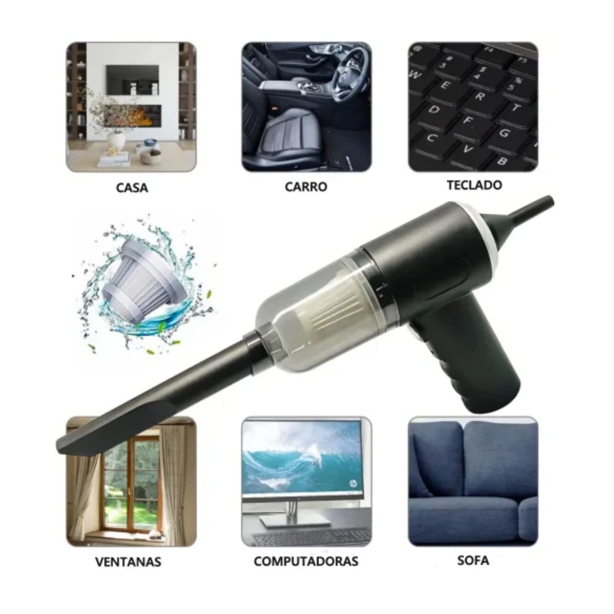 OEM - Mini Aspiradora Portátil Para el Hogar y el Auto 3 en 1