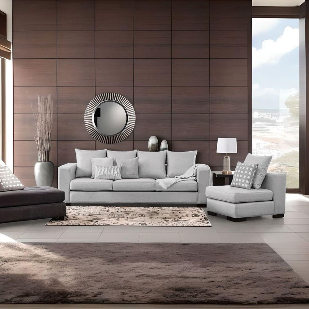 GENERICO - Juego de Sala New York 3-1 Gris Plata