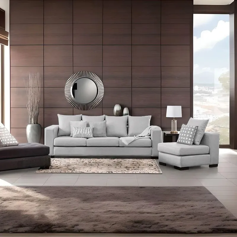 GENERICO - Juego de Sala New York 3-1 Gris Plata