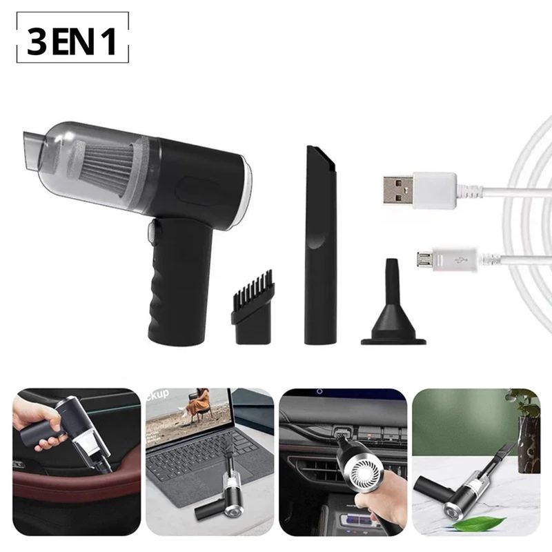 OEM - Mini Aspiradora Portátil Recargable Multiusos 3 en 1