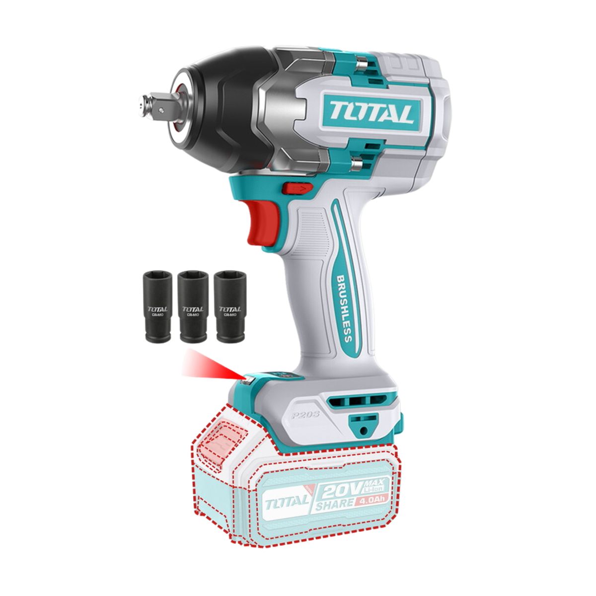 TOTAL TOOLS - Llave de impacto 850nm 20v Total