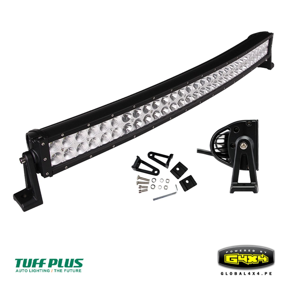 POWERED BY G4X4 GLOBAL 4 X 4 PE - BARRA LED CURVA 2 FILAS TUFFPLUS 32' 180W 18000LM LUZ BLANCA