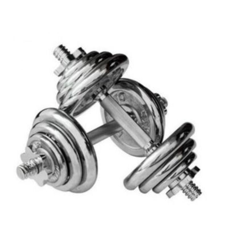 HOLGU - Pesas Cromada Set 20kg Convertible Barra Mancuerna Guante