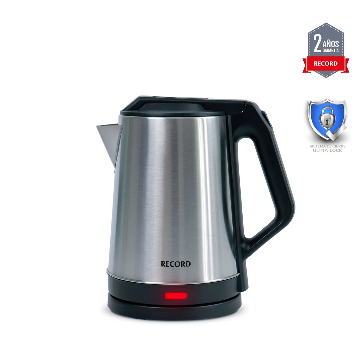 RECORD - Hervidor Inox 1.8L Negro Récord  REC-INHAC100