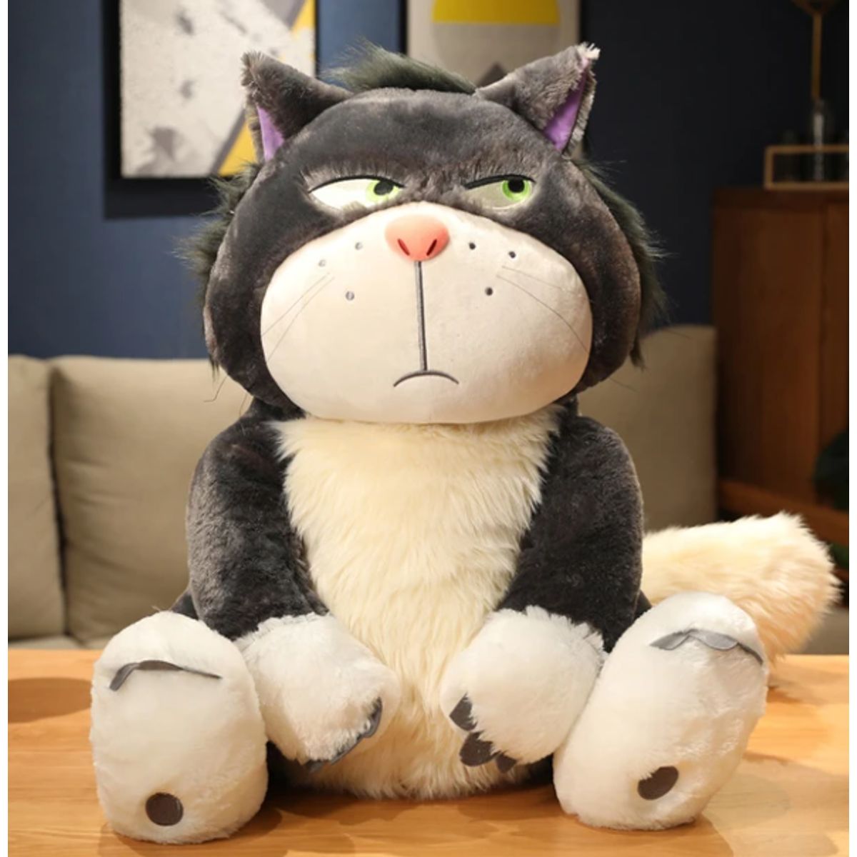 GENERICO - Peluche Gato Lucifer 60cm - Gato Enfadado Cenicienta