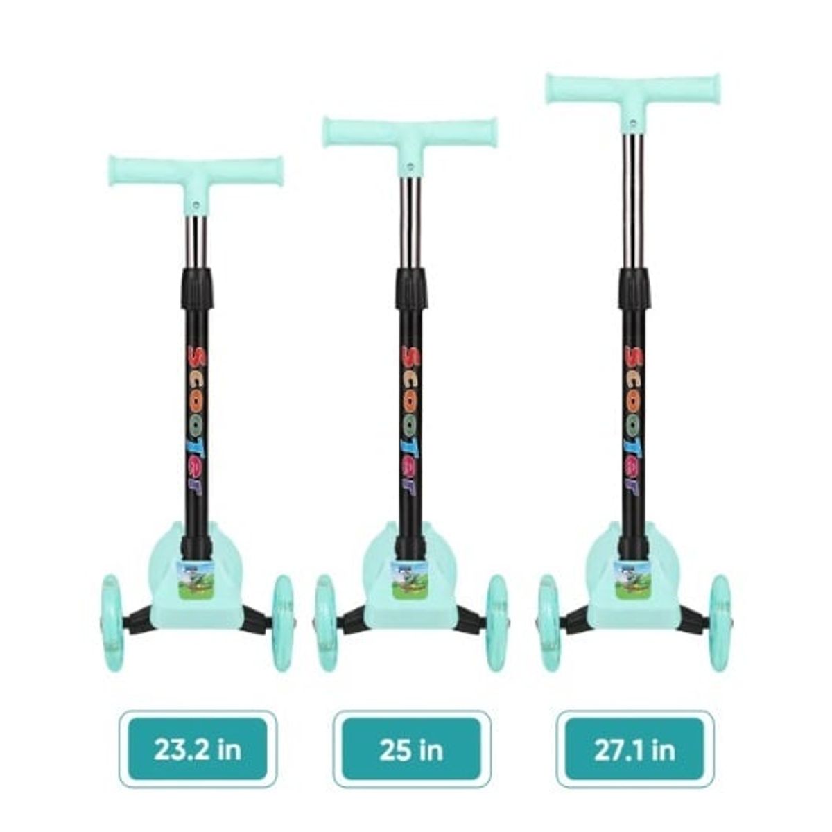 GENERICO - SCOOTER CON LUCES BABY 3 RUEDAS VERDE