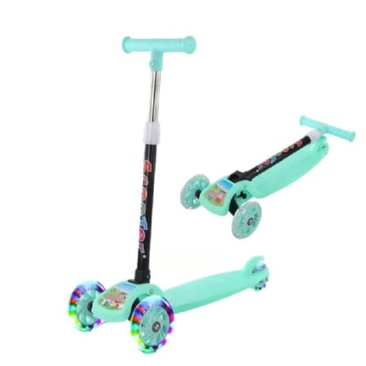 GENERICO - SCOOTER CON LUCES BABY 3 RUEDAS VERDE