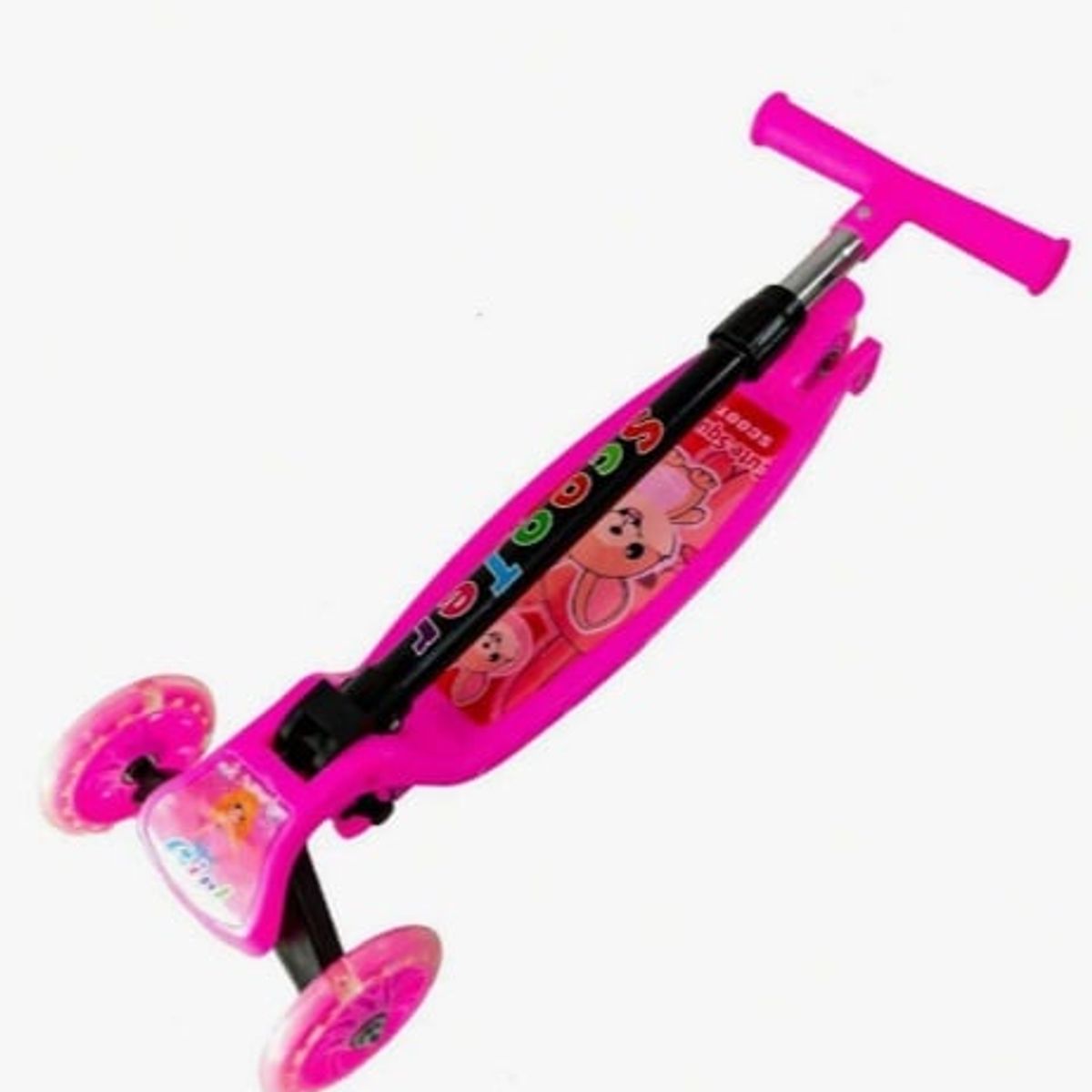 GENERICO - SCOOTER CON LUCES BABY 3 RUEDAS FUCSIA