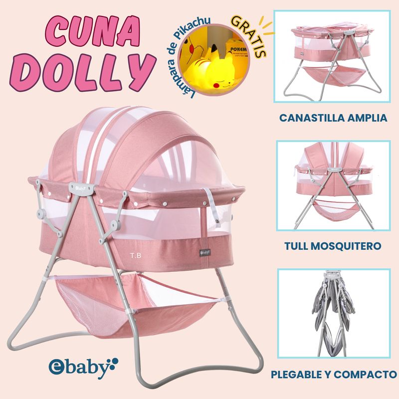 EBABY - CUNA PARA BEBE DOLLY ROSADO EBABY