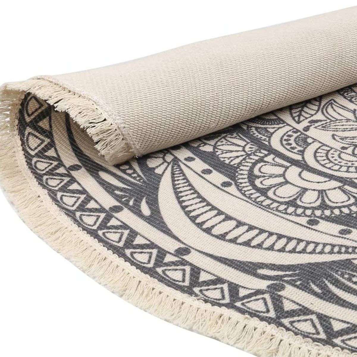 GIADE - Alfombra Circular Mith Líneas 120 cm de Diámetro