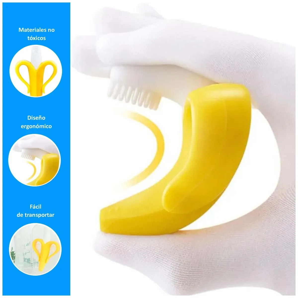 GENERICO - Mordedor de Silicona para bebes Estilo Banana con Estuche
