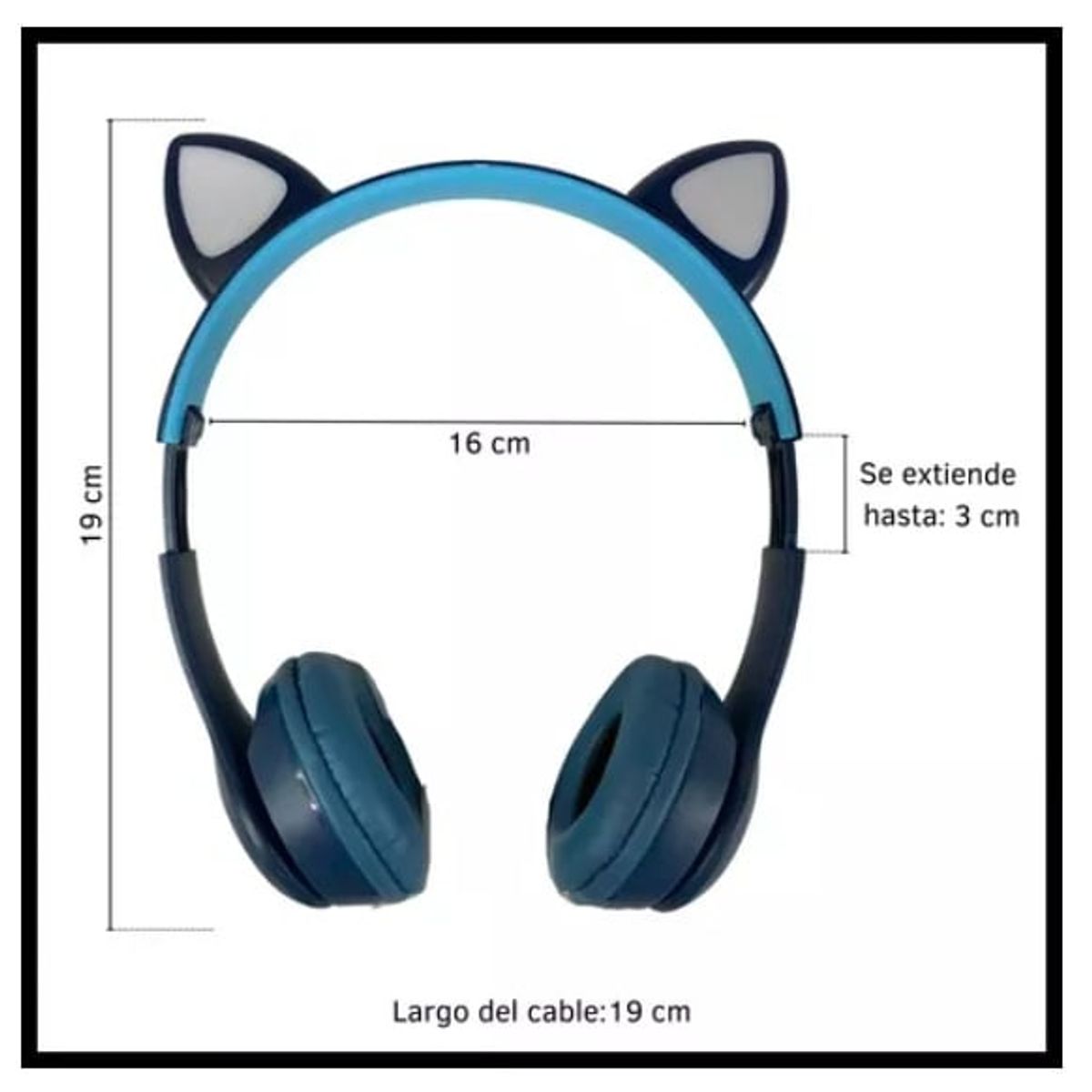 GENERICO - AUDÍFONO BLUETOOTH P47M  GATITO - AZUL