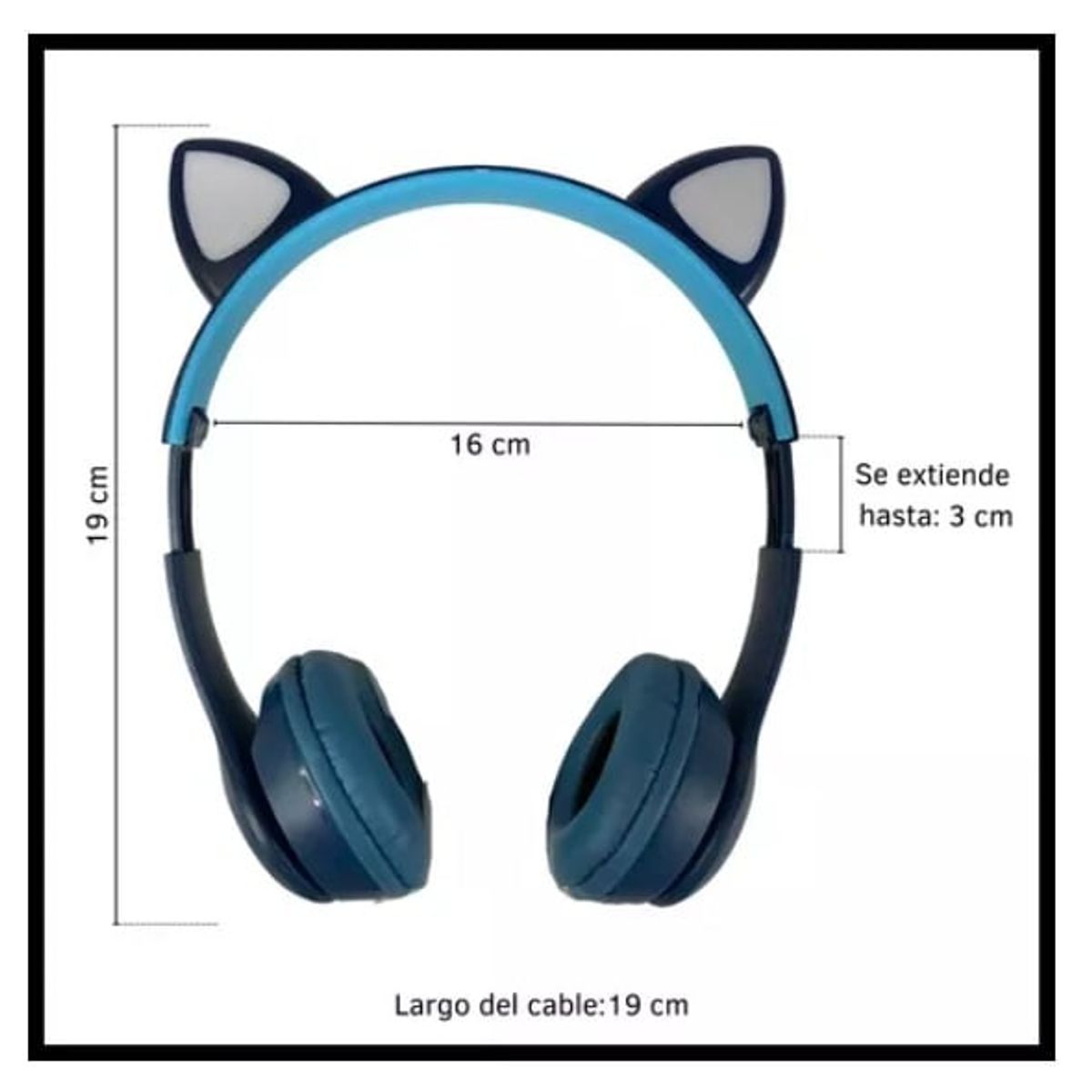 GENERICO - AUDÍFONO BLUETOOTH P47M  GATITO - AZUL