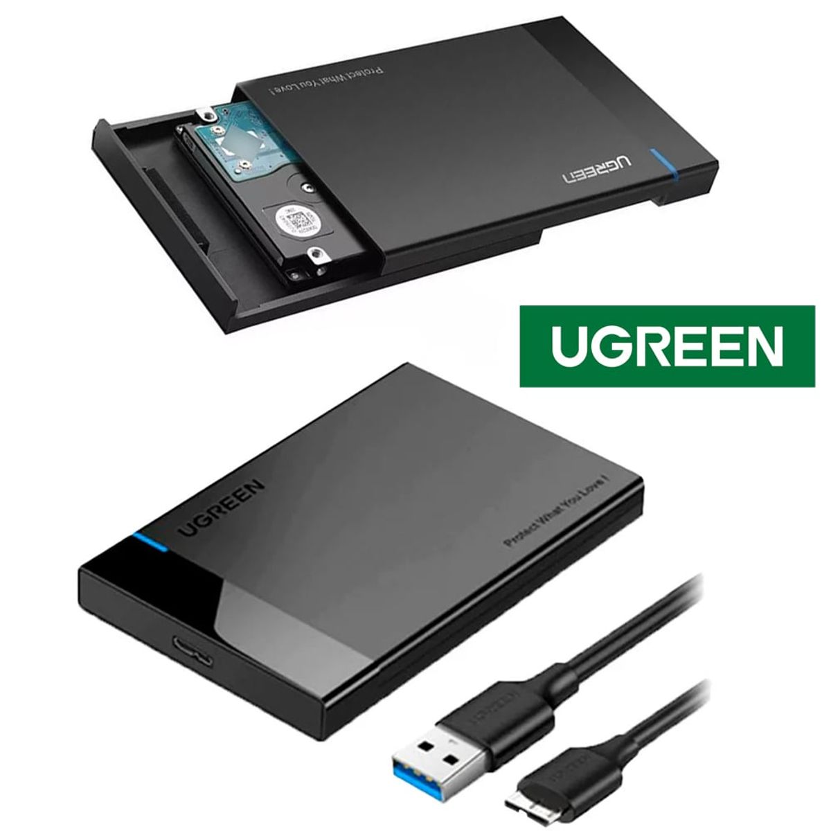 UGREEN - Case Disco Duro Externo Sata 2.5" Usb 3.0 UGREEN HDD SDD 5 Gbps