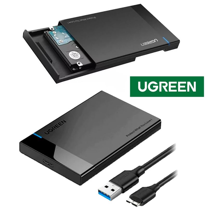 UGREEN - Case Disco Duro Externo Sata 2.5" Usb 3.0 UGREEN HDD SDD 5 Gbps