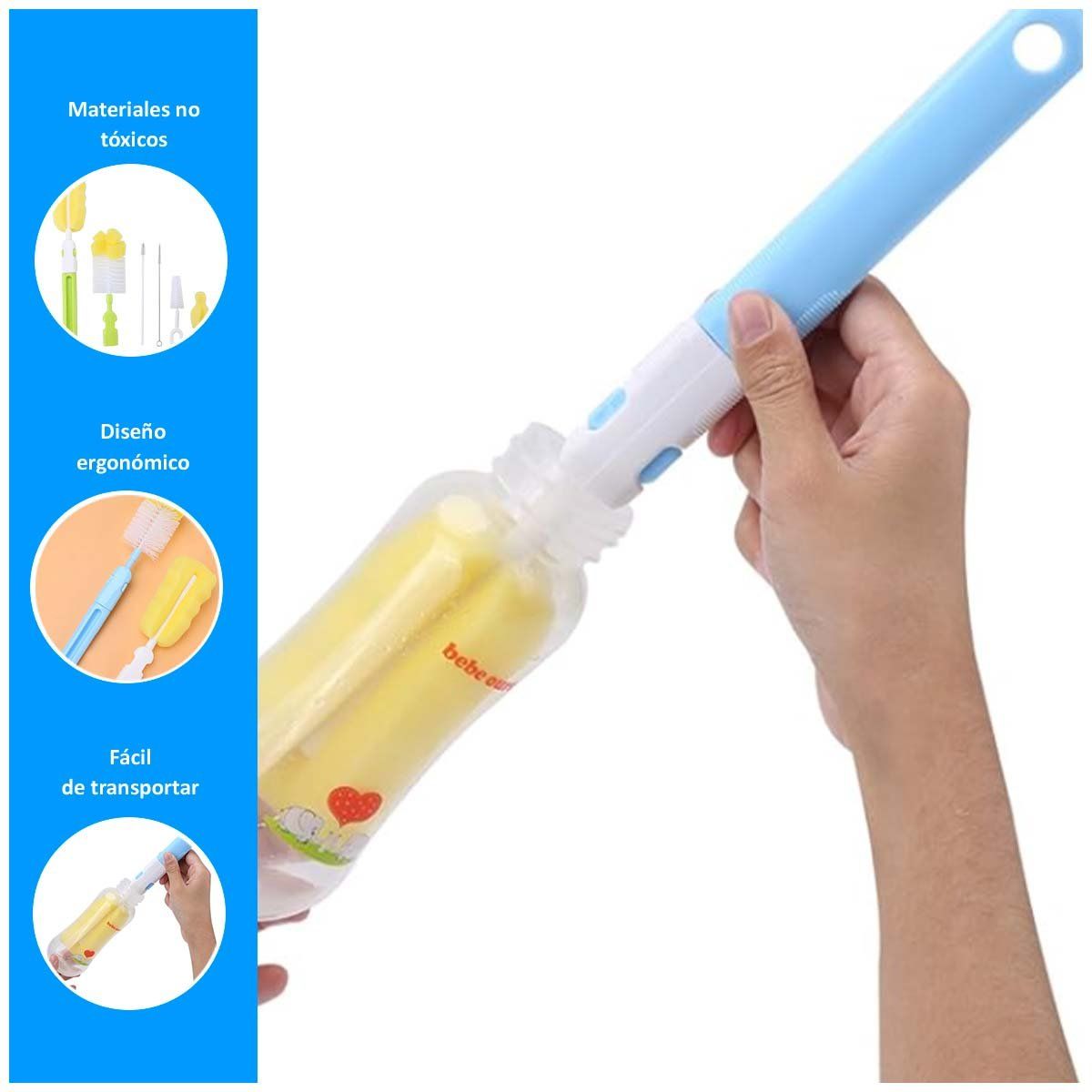 GENERICO - Juego de Cepillos de Esponja para Limpieza Rosado