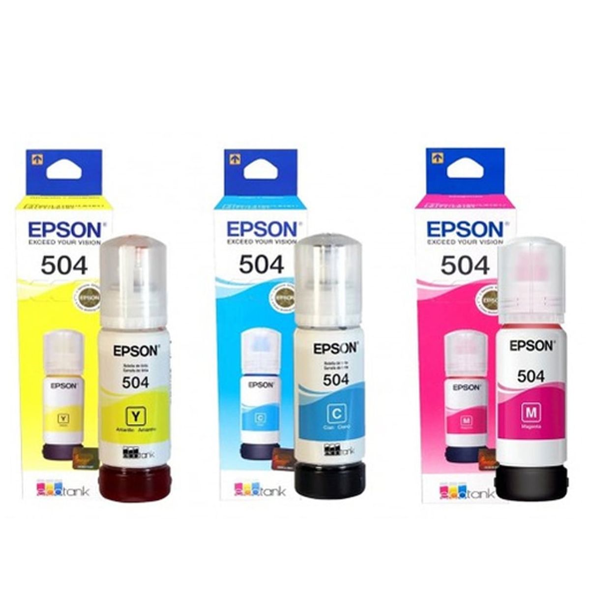 EPSON - Tinta Epson T504 504 Original X 3UNIDADES L6171 L6270 L14150 P10
