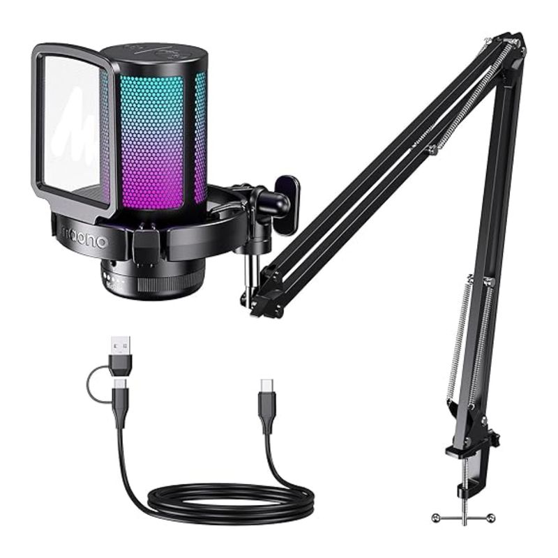 MAONO - Microfono Maono Usb Gamer Condensador Podcast Live  Tik Tok RGB