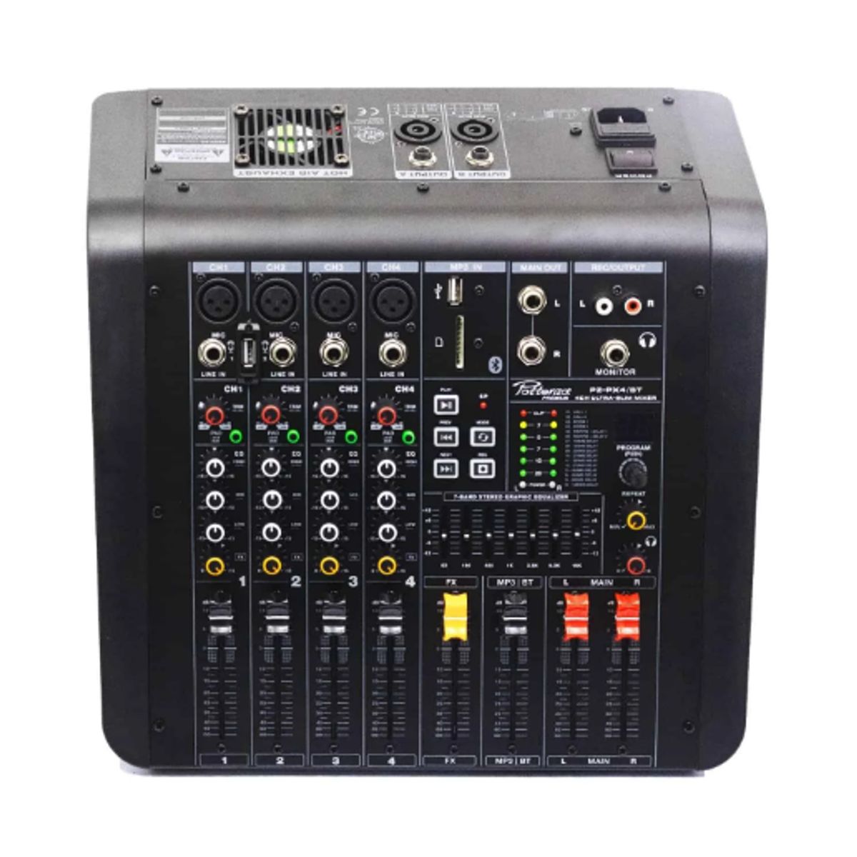 GENERICO - Consola Amplificada 4 Canales 170W USB/MP3/BT PZ-PX4/BT POTTENZA