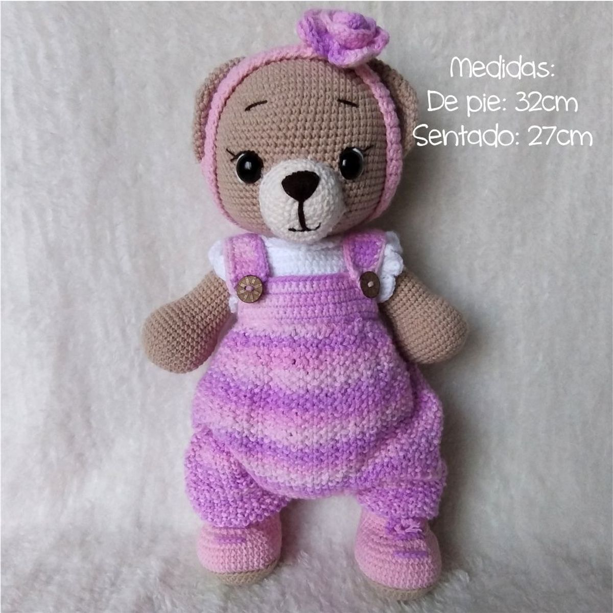 GENERICO - Osita amigurumi 32cm - oso peluche adorno