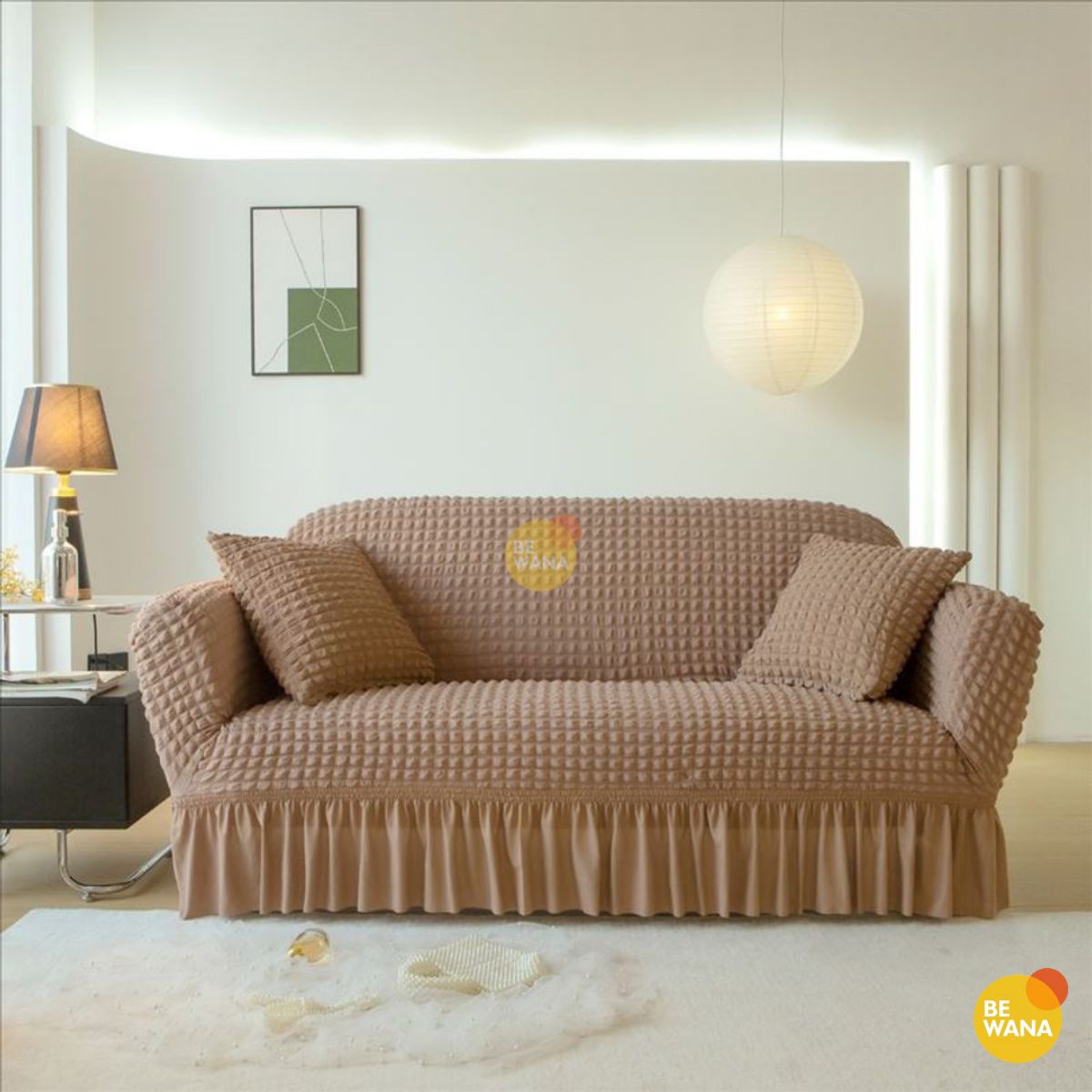 CASATEX - Funda Protectora Alto Relieve Para Muebles Set De 3-2-1 Asiento Marron