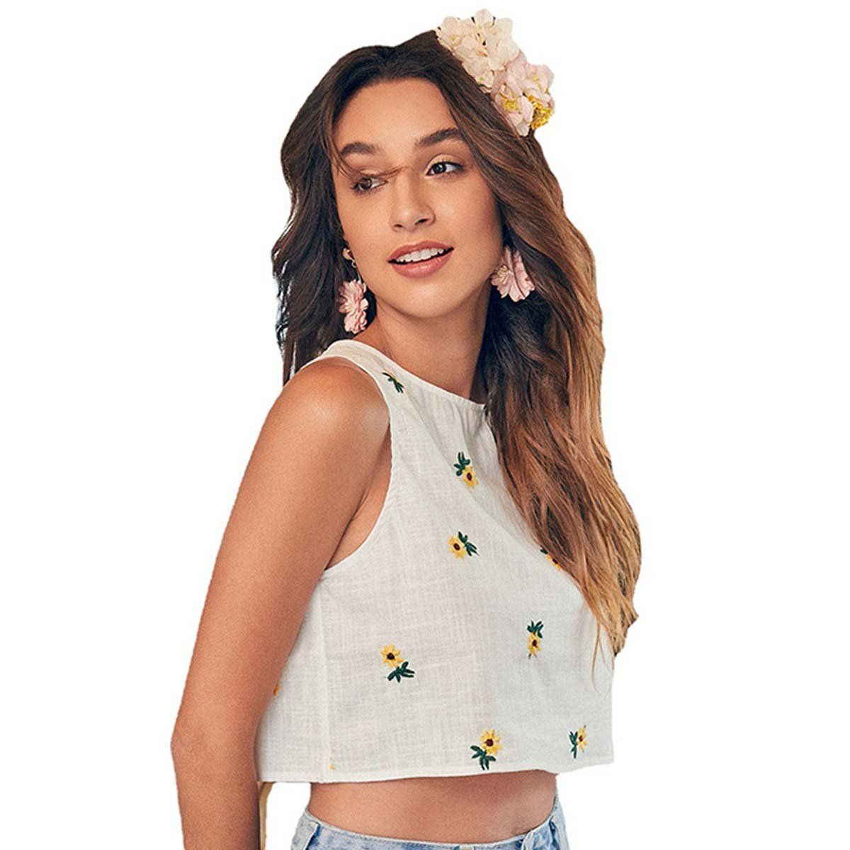 BAALATHKKO5 - Blusas De Mujer De Moda Verano Ropa Sin Mangas Elegantes