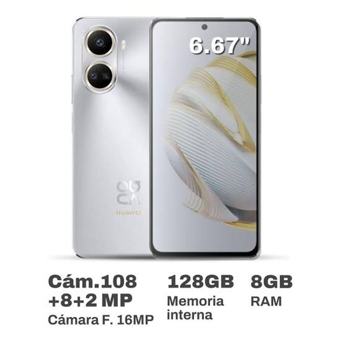 HUAWEI - Huawei Nova 10 SE 6.67" 8GB RAM 128GB Silver.