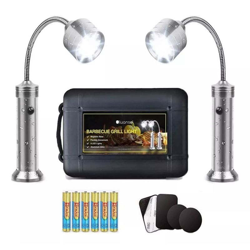 BELCHERCC5 - 2 Piezas 9 Leds Barbacoa Parrilla Luz Con Base Magnética Lám