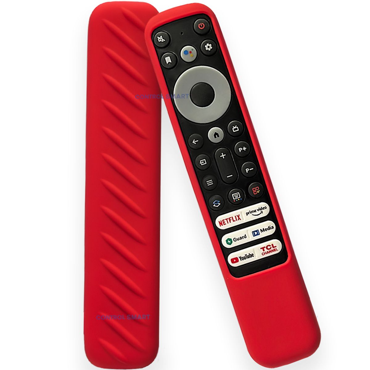 CASE - Funda Antideslizante Para Control TCL Máxima Protección-Rojo