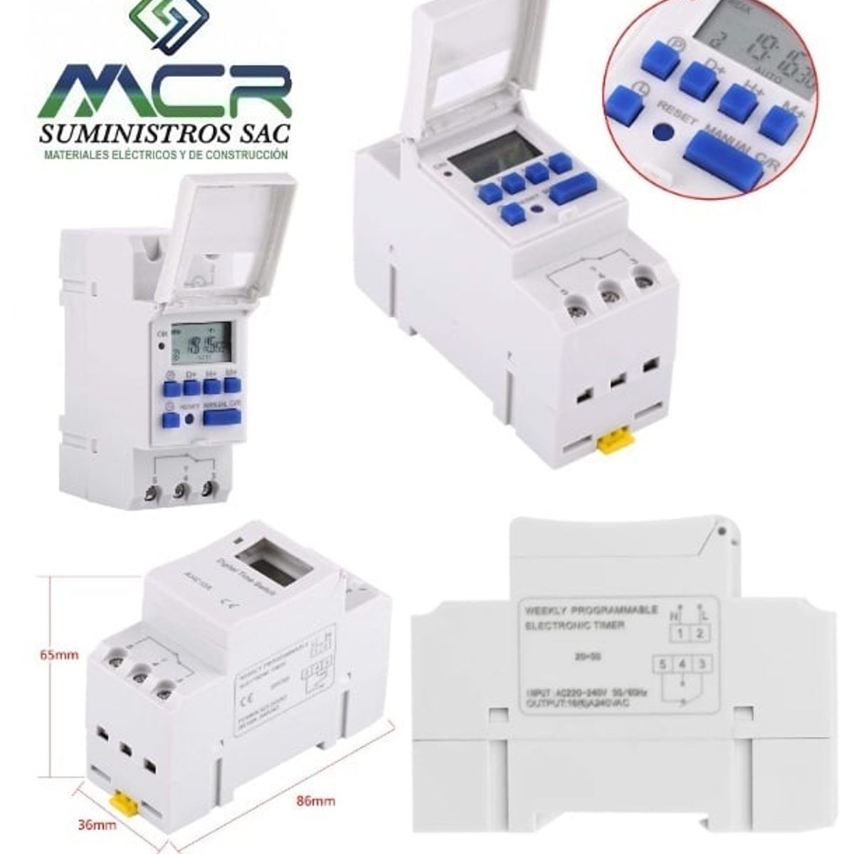 GENERICO - TIMER Digital  O TEMPORIZADOR Horario Programabl diario y semanal 220V