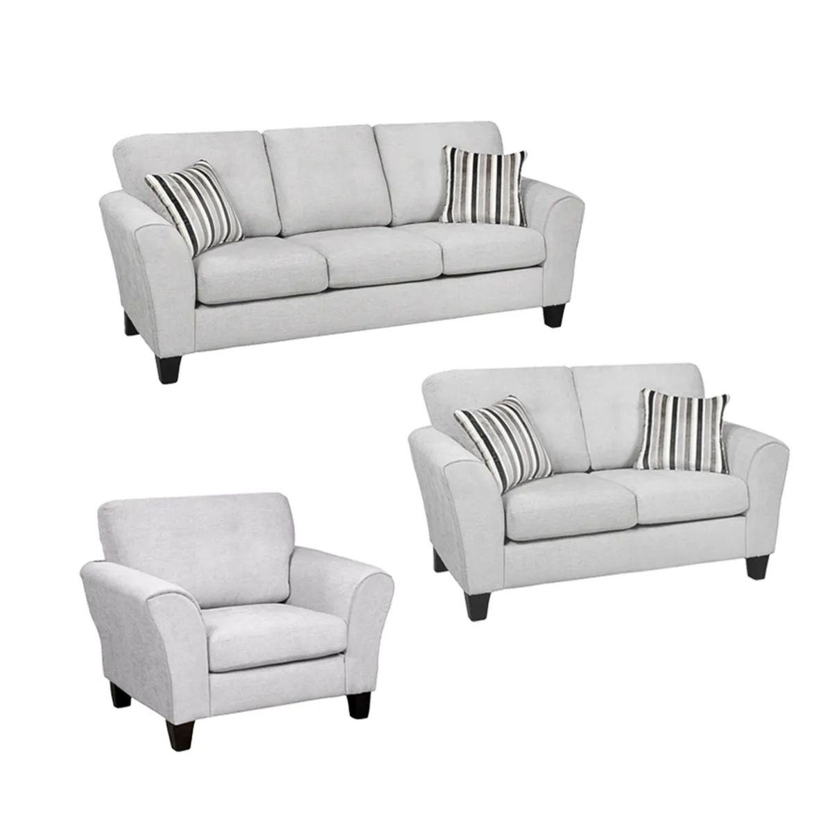 GENERICO - Juego de Sala London 3-2-1 Gris Plata