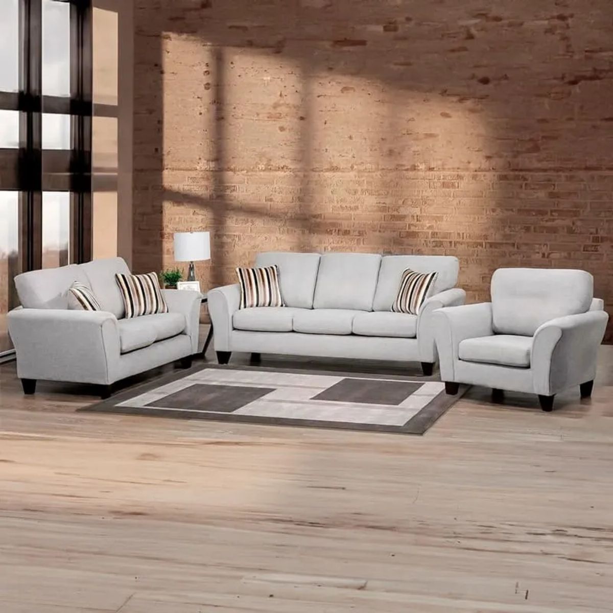 GENERICO - Juego de Sala London 3-2-1 Gris Plata