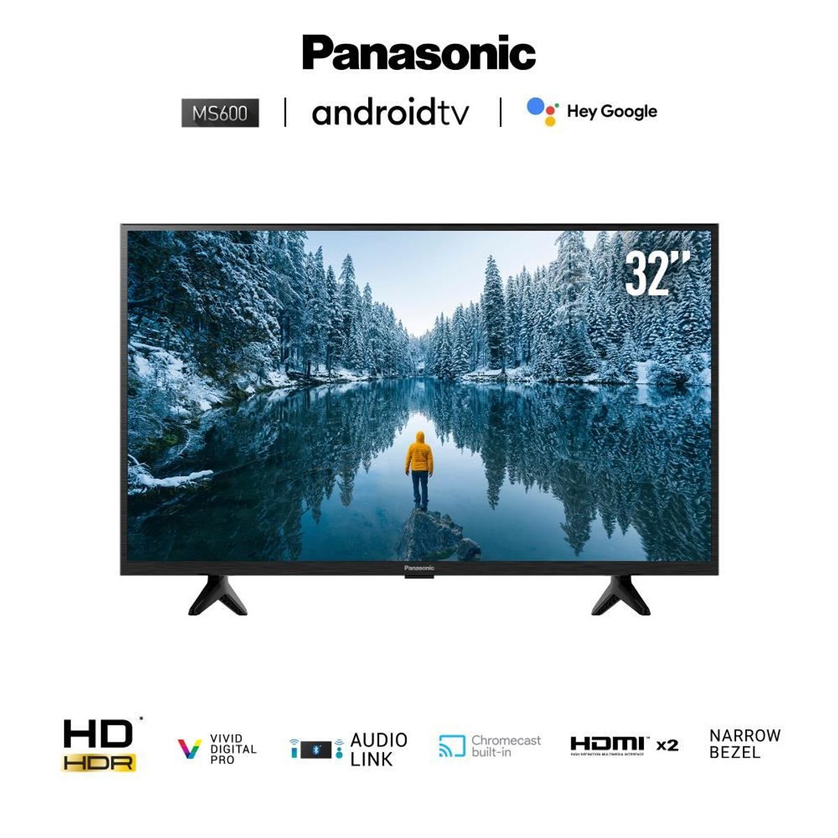 PANASONIC - Televisor Panasonic 32 Android Tv HD TC-32MS600P Nuevo Modelo - Negro