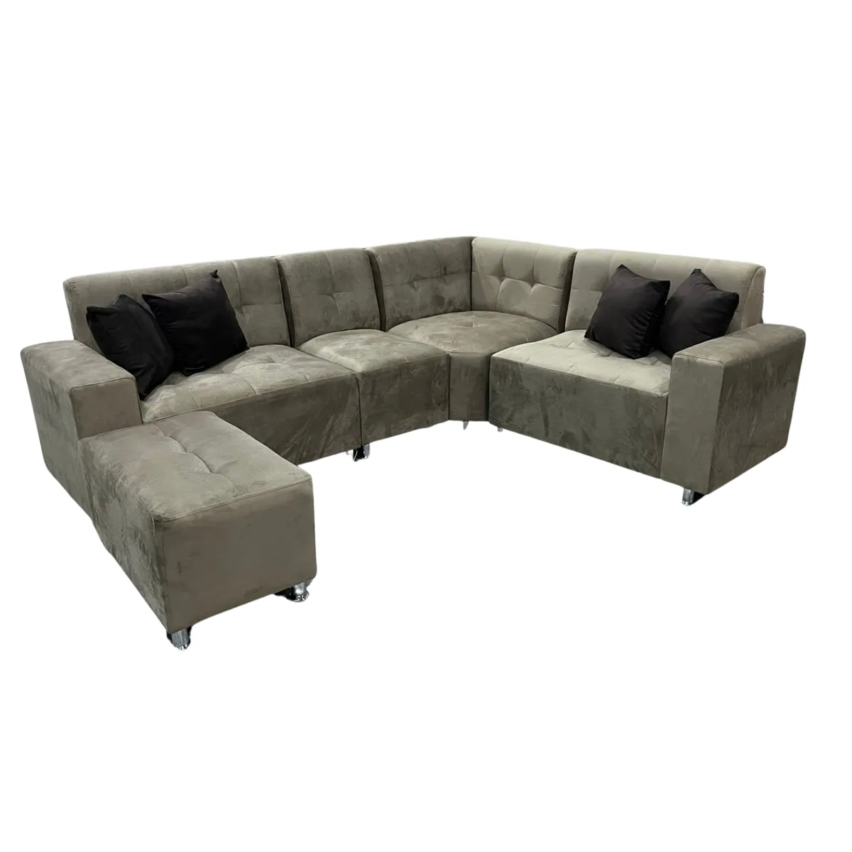 AMOBLART - SECCIONAL LEYVA COLOR BEIG  / 6 COJINES