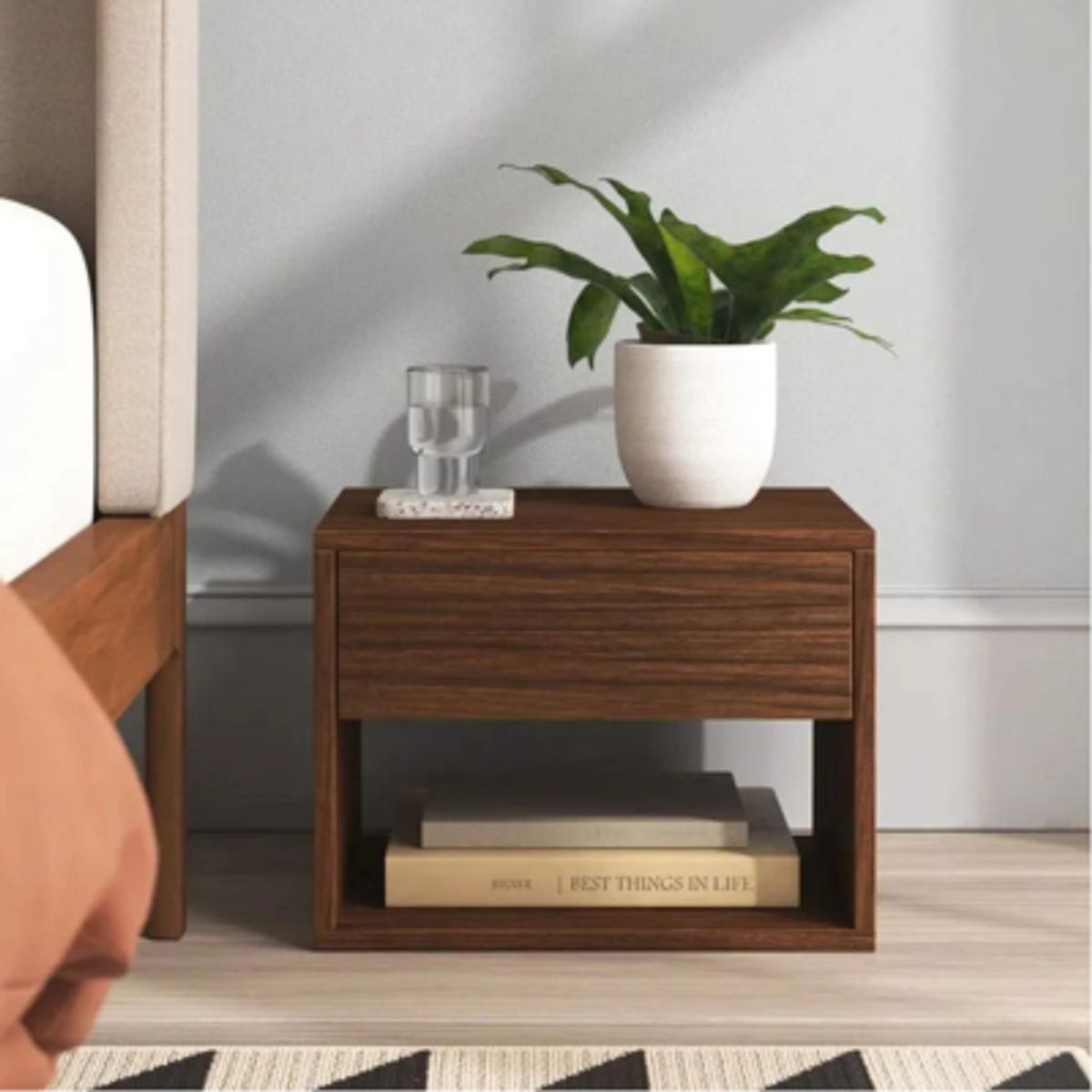 GENERICO - VELADOR FLOTANTE NARA MARRÓN 1 CAJÓN LYP