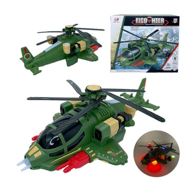 Juguete De Helicoptero Militar con Luces y Sonido Realista