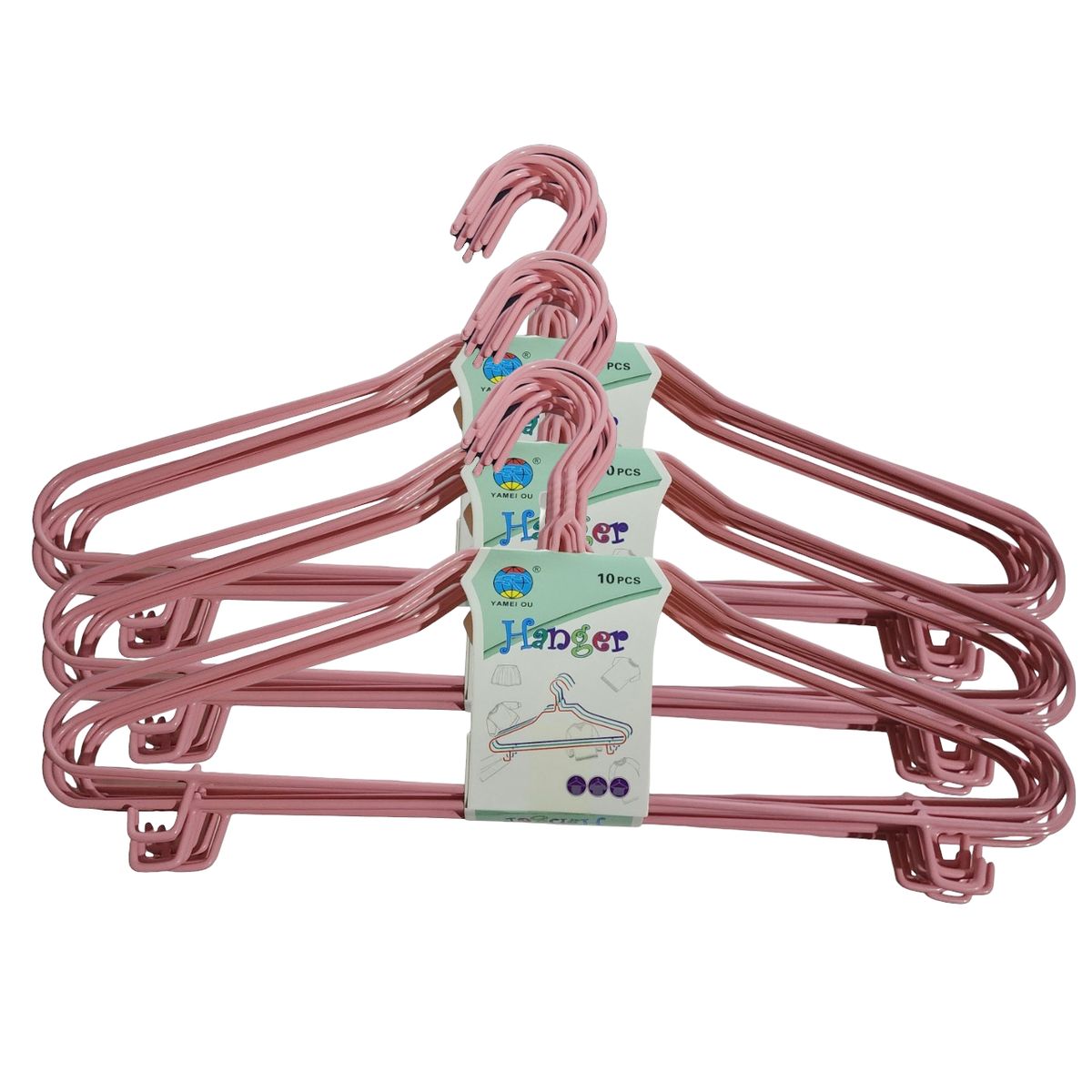 GENERICO - Kit 30 Ganchos Colgadores Para Ropa - Rosa