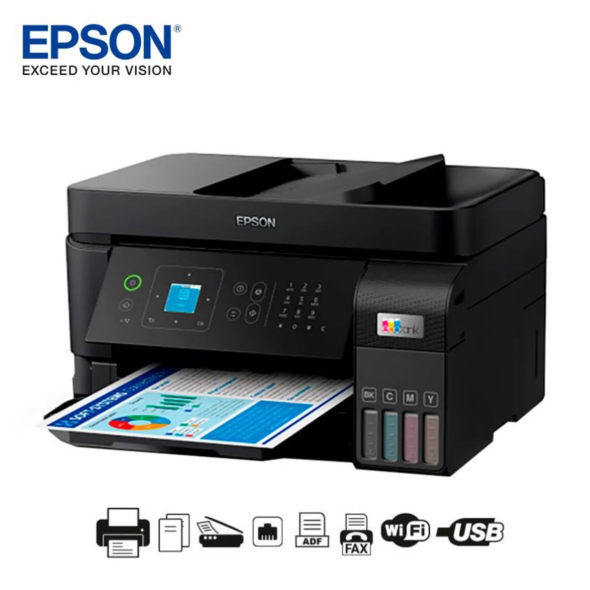 EPSON - Impresora Multifuncional EPSON Ecotank L5590 Fax USB LAN Wifi
