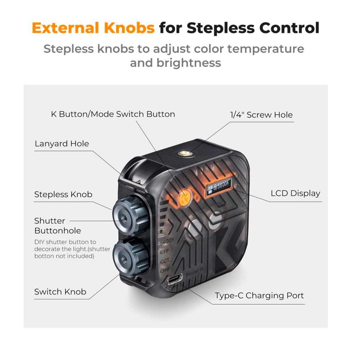 K&F CONCEPT - Luz Continua K&F Concept  KF34.035 Bi-Color - Magnetico