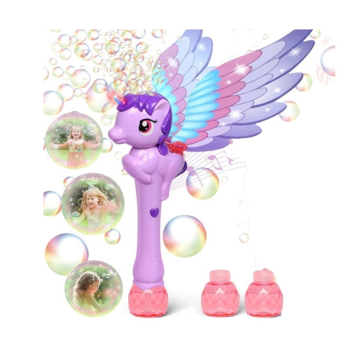GENERICO - Varita De Burbujas Unicornio Con Luz Y Sonido Para Niñas