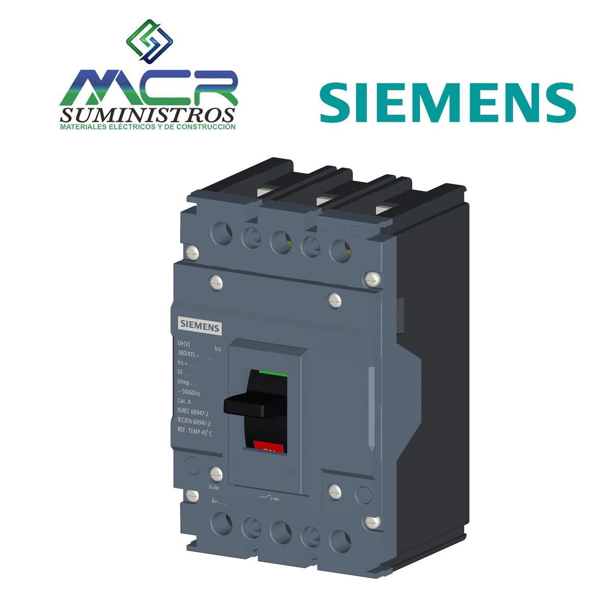 SIEMENS - INTERRUPTOR REGULABLE 40 - 50 AMPERIOS 3 POLOS 25KA  SIEMENS