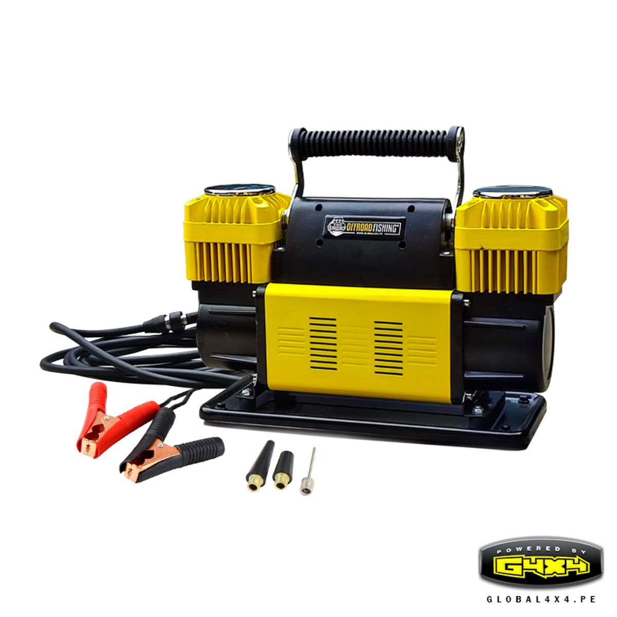 POWERED BY G4X4 GLOBAL 4 X 4 PE - COMPRESORA DE AIRE DOBLE PISTON 300LPM PARA VEHÍCULOS